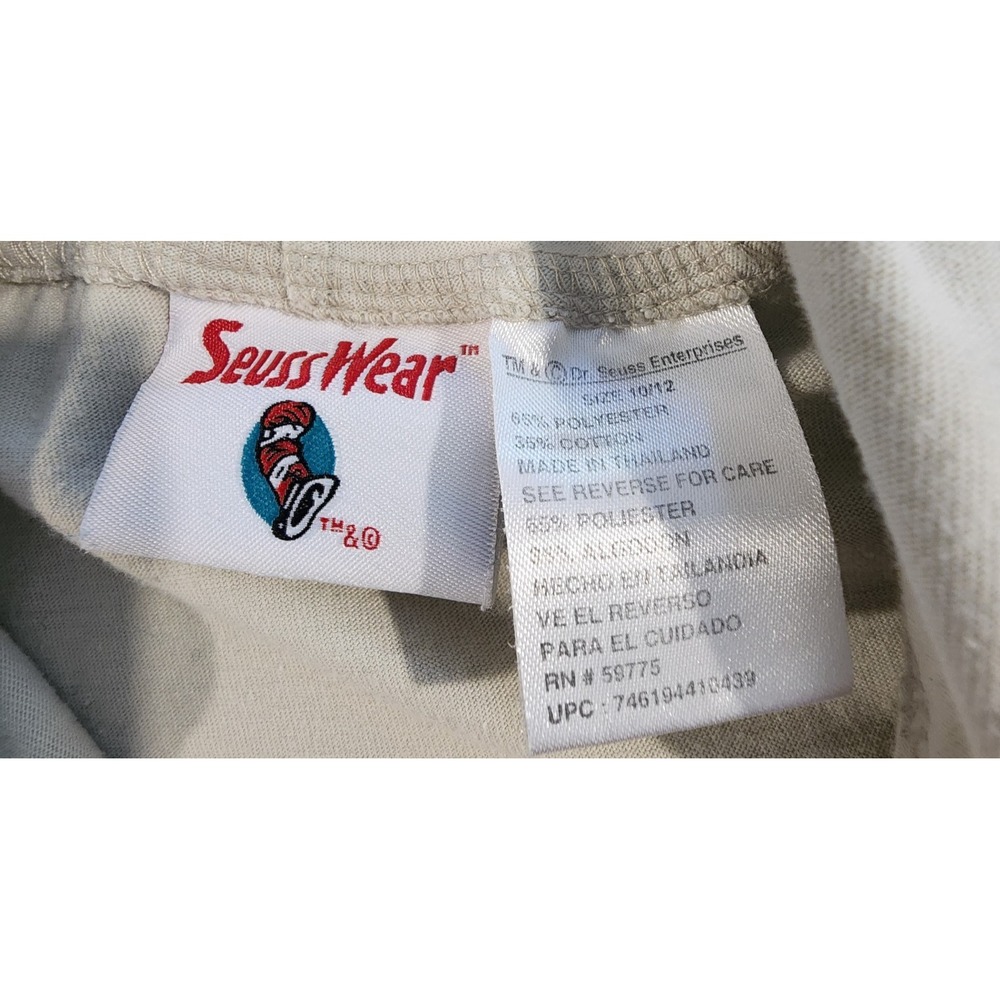 VINTAGE DR SEUSS WEAR SHIRT YOUTH SIZE 10/12 MEDIUM 1/4 ZIP HOODIE SHORT SLEEVE - Picture 6 of 8